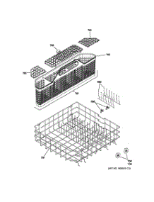 04 - Lower Rack Assembly parts for Ge Dishwasher GLD8700N20WW from AppliancePartsPros.com