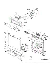 Escutcheon & Door Assembly parts for Ge Dishwasher GSD2700N10BB from AppliancePartsPros.com