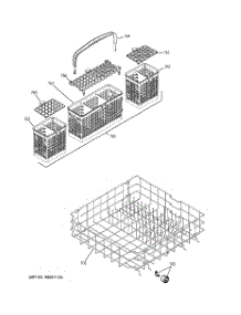 04 - Lower Rack Assembly parts for Ge Dishwasher GLD6210L18SS from AppliancePartsPros.com
