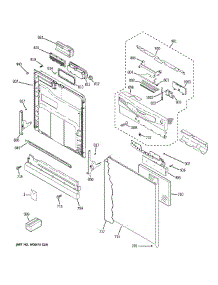 Escutcheon & Door Assembly parts for Ge Dishwasher GLD5900N10CC from AppliancePartsPros.com