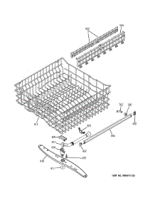 Upper Rack Asssembly parts for Ge Dishwasher GLD5900N10CC from AppliancePartsPros.com