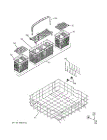 04 - Lower Rack Assembly parts for Ge Dishwasher GLD6600N10BB from AppliancePartsPros.com