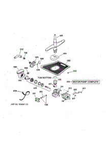 03 - Motor-Pump Mechanism parts for Ge Dishwasher GSD5610D02AA from AppliancePartsPros.com