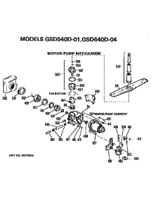 Motor And Pump parts for Ge Dishwasher GSD540D-01 from AppliancePartsPros.com