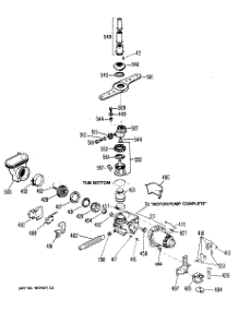 03 - Motor-Pump Mechanism parts for Ge Dishwasher GSD2800S56 from AppliancePartsPros.com