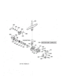 03 - Motor-Pump Mechanism parts for Ge Dishwasher GSD4910Z02AA from AppliancePartsPros.com