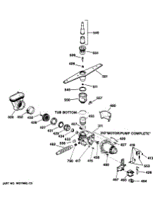 03 - Motor-Pump Mechanism parts for Ge Dishwasher GSD650T-55BA from AppliancePartsPros.com