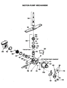 03 - Motor-Pump Mechanism parts for Ge Dishwasher LUD3100V57WB from AppliancePartsPros.com