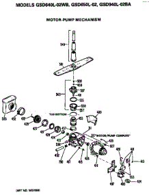 Motor / Pump parts for Ge Dishwasher GSD650L-02 from AppliancePartsPros.com