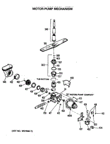 03 - Motor-Pump Mechanism parts for Ge Dishwasher GSD660P-49BA from AppliancePartsPros.com