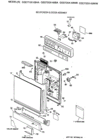 02 - Escutcheon & Door Assembly parts for Ge Dishwasher GSD730X-68WW from AppliancePartsPros.com