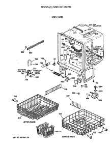 02 - Body Parts parts for Ge Dishwasher GSD1821X66BB from AppliancePartsPros.com