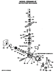 Motor / Pump parts for Ge Dishwasher GSD940S-45 from AppliancePartsPros.com