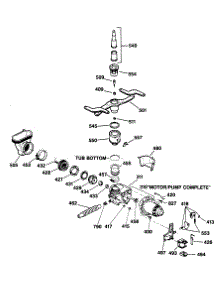 03 - Motor-Pump Mechanism parts for Ge Dishwasher GSD1180T55WW from AppliancePartsPros.com