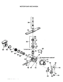 03 - Motor-Pump Mechanism parts for Ge Dishwasher GSM603T-64WW from AppliancePartsPros.com