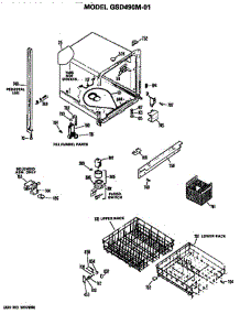 Tub / Racks parts for Ge Dishwasher GSD490M-01 from AppliancePartsPros.com