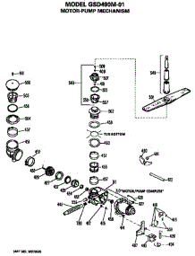Motor / Pump parts for Ge Dishwasher GSD490M-01 from AppliancePartsPros.com