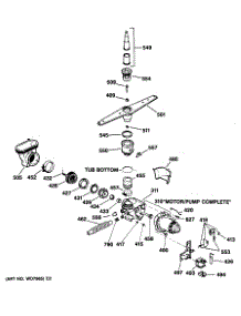 03 - Motor-Pump Mechanism parts for Ge Dishwasher GSD500T-55WA from AppliancePartsPros.com