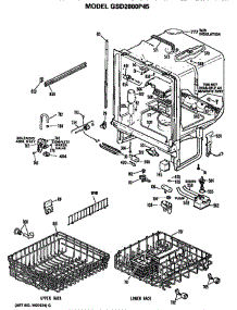 Tub / Racks parts for Ge Dishwasher GSD2800P45 from AppliancePartsPros.com