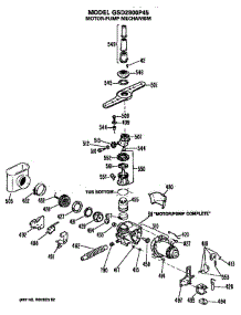 Motor / Pump parts for Ge Dishwasher GSD2800P45 from AppliancePartsPros.com