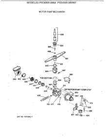 03 - Motor-Pump Mechanism parts for Ge Dishwasher PSD430X-68WW from AppliancePartsPros.com