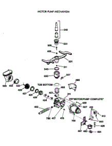 03 - Motor-Pump Mechanism parts for Ge Dishwasher GSD1425T62BA from AppliancePartsPros.com