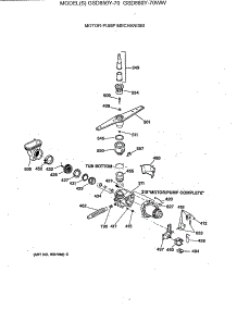 03 - Motor-Pump Mechanism parts for Ge Dishwasher GSD850Y-70 from AppliancePartsPros.com