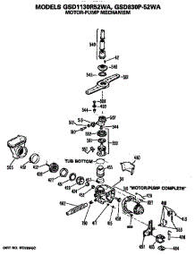 Motor / Pump parts for Ge Dishwasher GSD1130R52WA from AppliancePartsPros.com