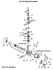 03 - Motor-Pump Mechanism parts for Ge Dishwasher GSD980P-35 from AppliancePartsPros.com