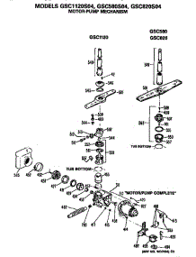 Motor / Pump parts for Ge Dishwasher GSC580S04 from AppliancePartsPros.com