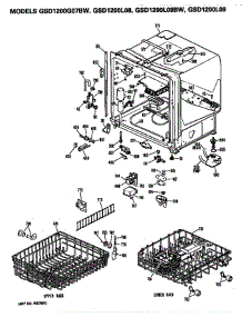 Tub / Racks parts for Ge Dishwasher GSD1200L08 from AppliancePartsPros.com