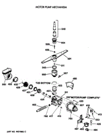 03 - Motor-Pump Mechanism parts for Ge Dishwasher GSM603T-60WW from AppliancePartsPros.com