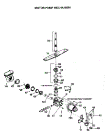 03 - Motor-Pump Mechanism parts for Ge Dishwasher PSD200V-60BA from AppliancePartsPros.com
