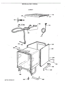 04 - Cabinet parts for Ge Dishwasher GSC1200X04 from AppliancePartsPros.com