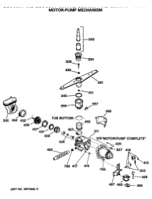 03 - Motor-Pump Mechanism parts for Ge Dishwasher GSD850T-60 from AppliancePartsPros.com