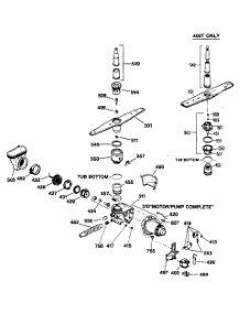 03 - Motor-Pump Mechanism parts for Ge Dishwasher GSD500T-60AW from AppliancePartsPros.com