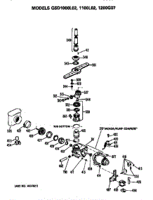 Motor / Pump parts for Ge Dishwasher GSD1200G07BW from AppliancePartsPros.com