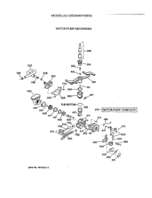 03 - Motor-Pump Mechanism parts for Ge Dishwasher GSD4940Y66SS from AppliancePartsPros.com