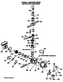 Motor / Pump parts for Ge Dishwasher GSD2230L52WA from AppliancePartsPros.com