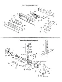 02 - Escutcheon Assembly parts for Ge Dishwasher GSD2400D05 from AppliancePartsPros.com