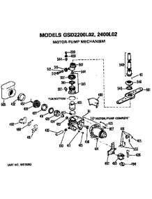 Motor / Pump parts for Ge Dishwasher GSD2200L02BW from AppliancePartsPros.com