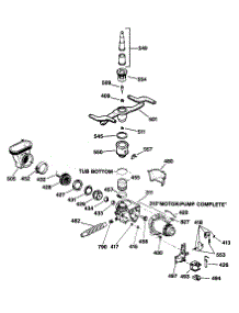 03 - Motor-Pump Mechanism parts for Ge Dishwasher GSD2910T55AA from AppliancePartsPros.com