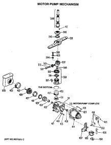 03 - Motor-Pump Mechanism parts for Ge Dishwasher GSC870M01 from AppliancePartsPros.com