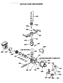 03 - Motor-Pump Mechanism parts for Ge Dishwasher GSD1350T55 from AppliancePartsPros.com