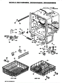 Tub / Racks parts for Ge Dishwasher ZBD3100R48BW from AppliancePartsPros.com