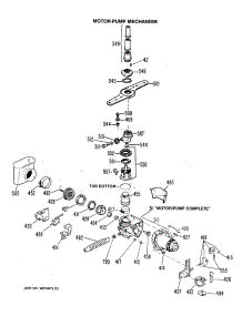 03 - Motor-Pump Mechanism parts for Ge Dishwasher ZBD3000R45BW from AppliancePartsPros.com