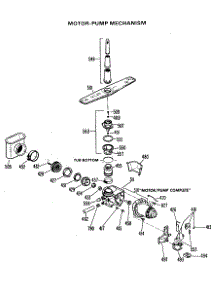 03 - Motor-Pump Mechanism parts for Ge Dishwasher GSD500L-02AW from AppliancePartsPros.com