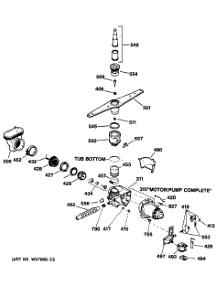 03 - Motor-Pump Mechanism parts for Ge Dishwasher GSD650T-60WB from AppliancePartsPros.com