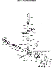 03 - Motor-Pump Mechanism parts for Ge Dishwasher GSD1910T60AA from AppliancePartsPros.com