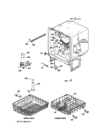 02 - Body Parts parts for Ge Dishwasher GSC3230ZZ0WW from AppliancePartsPros.com